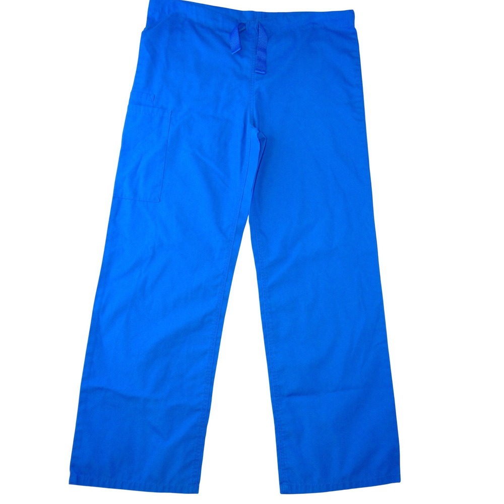 Cherokee Workwear Womens Royal Blue Scrub Pants Drawstring Cargo XS Petite